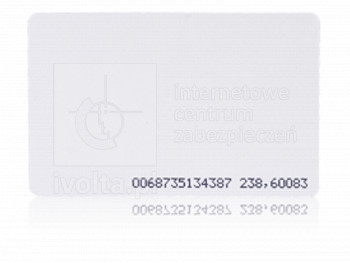 PR-KARTA-ISO-N Karta zbliżeniowa Unique biała z nadrukowanym numerem